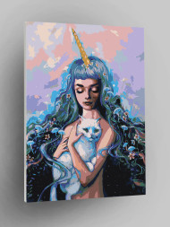 Raqamlar bo&#039;yicha rasm &quot;Oq mushukli qiz&quot;