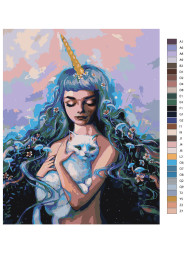 Raqamlar bo&#039;yicha rasm &quot;Oq mushukli qiz&quot;