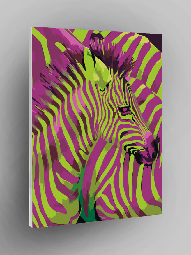 Картина по номерам &amp;quot;Розово-зелёная зебра&amp;quot;