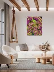 Картина по номерам &amp;quot;Розово-зелёная зебра&amp;quot;