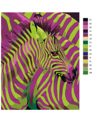 Картина по номерам &amp;quot;Розово-зелёная зебра&amp;quot;