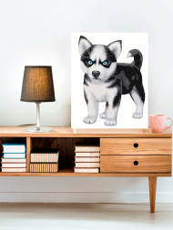 Raqamlar bo'yicha rasm "Kichkina husky"