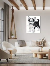 Raqamlar bo'yicha rasm "Kichkina husky"