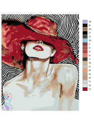 Raqamlar bo&#039;yicha rasm &quot;Shlyapa kiygan qiz&quot;