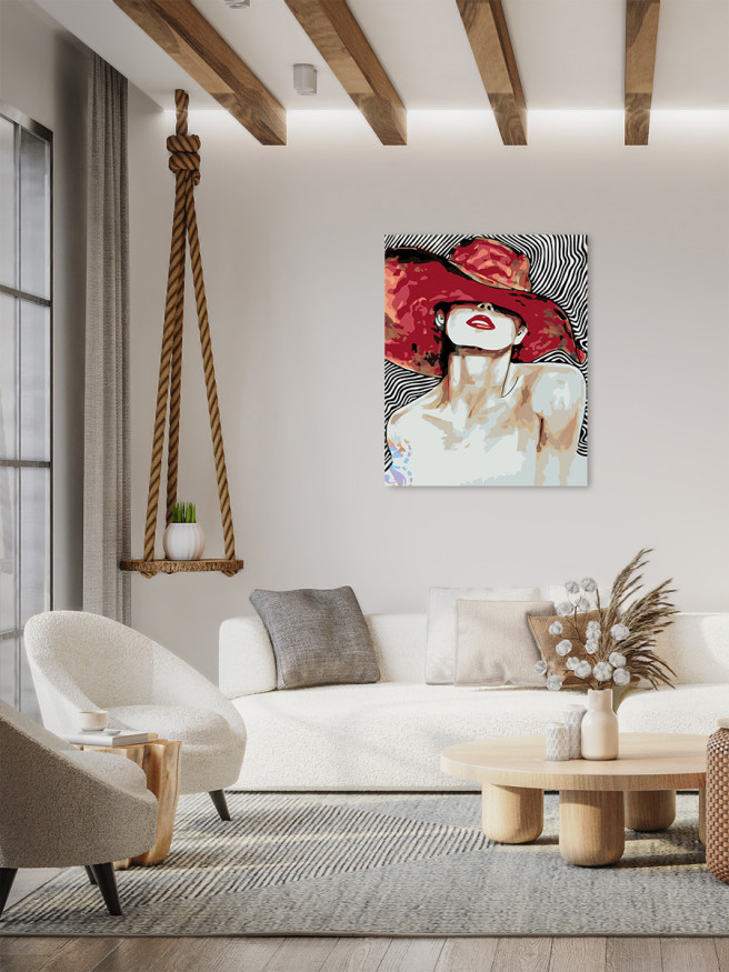 Raqamlar bo&amp;#039;yicha rasm &amp;quot;Shlyapa kiygan qiz&amp;quot;