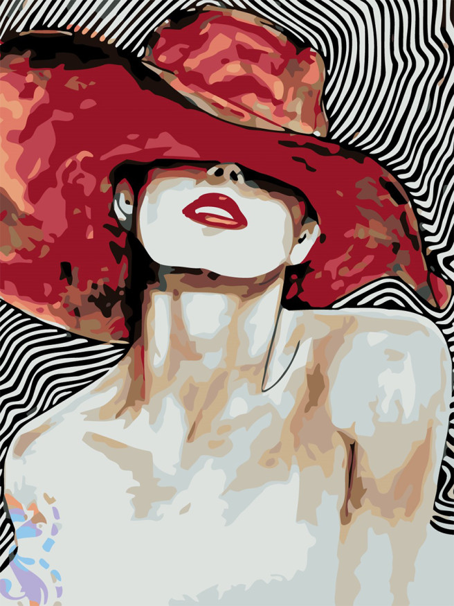 Raqamlar bo&amp;#039;yicha rasm &amp;quot;Shlyapa kiygan qiz&amp;quot;