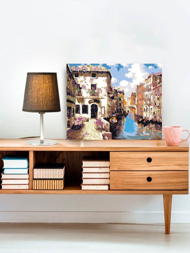 Картина по номерам &amp;quot;Город с рекой&amp;quot;