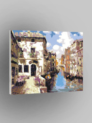 Картина по номерам &amp;quot;Город с рекой&amp;quot;