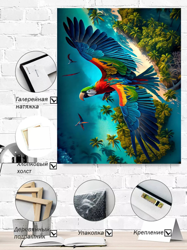 Holstga bosilgan poster &amp;quot;Tropiklar uzra ara parvozi&amp;quot;