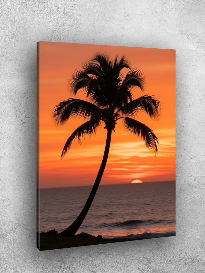 Постер на холсте &amp;quot;Пальма на закате&amp;quot;