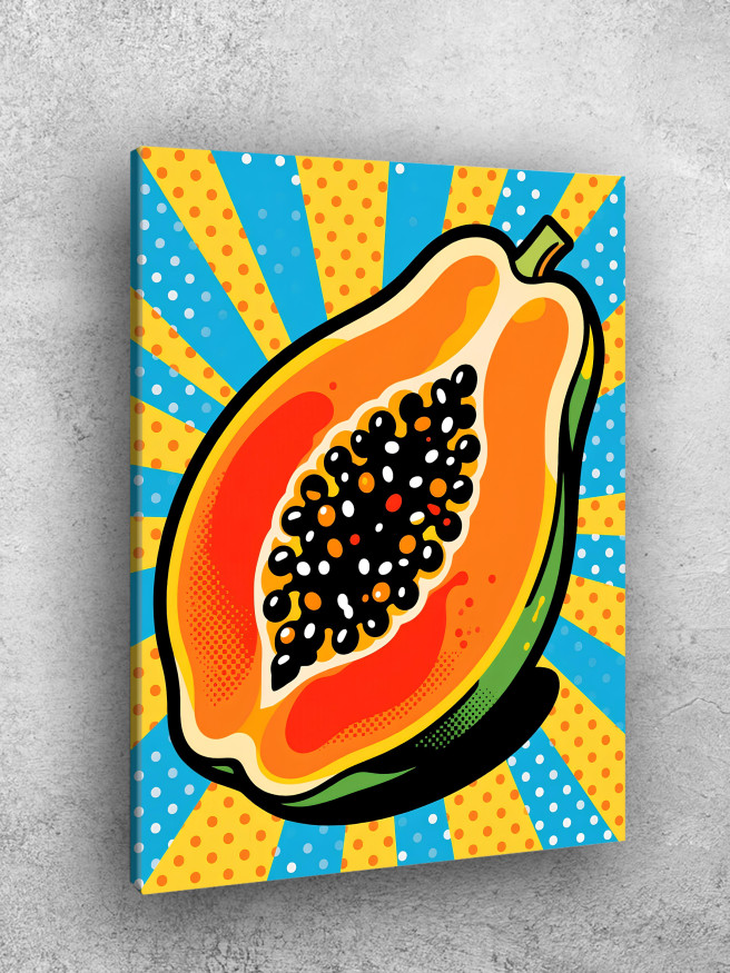 Постер на холсте &amp;quot;Папайя в стиле поп-арт&amp;quot;