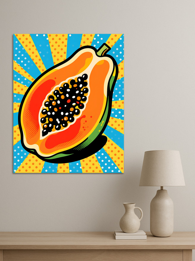 Постер на холсте &amp;quot;Папайя в стиле поп-арт&amp;quot;
