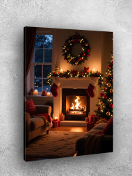 Постер на холсте &amp;quot;Уютный рождественский камин&amp;quot;