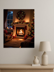 Постер на холсте &amp;quot;Уютный рождественский камин&amp;quot;