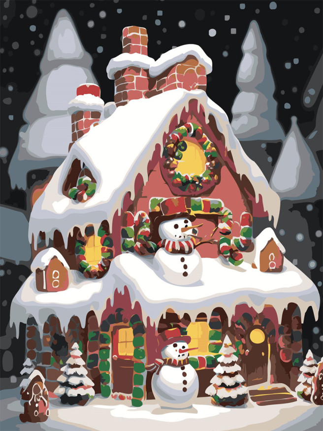 Картина по номерам &amp;quot;Дом в лесу&amp;quot;