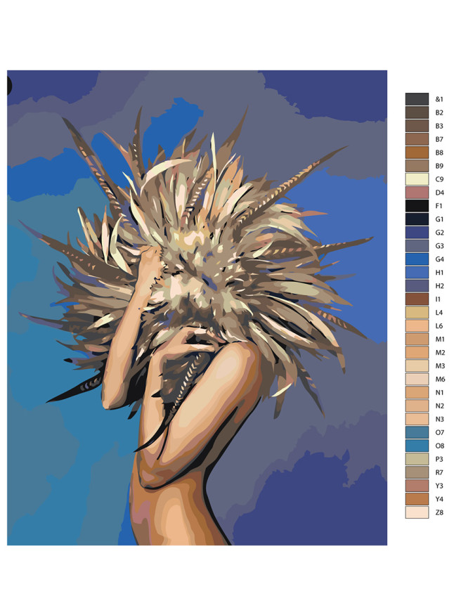 Картина по номерам &amp;quot;Девушка с кактусом&amp;quot;