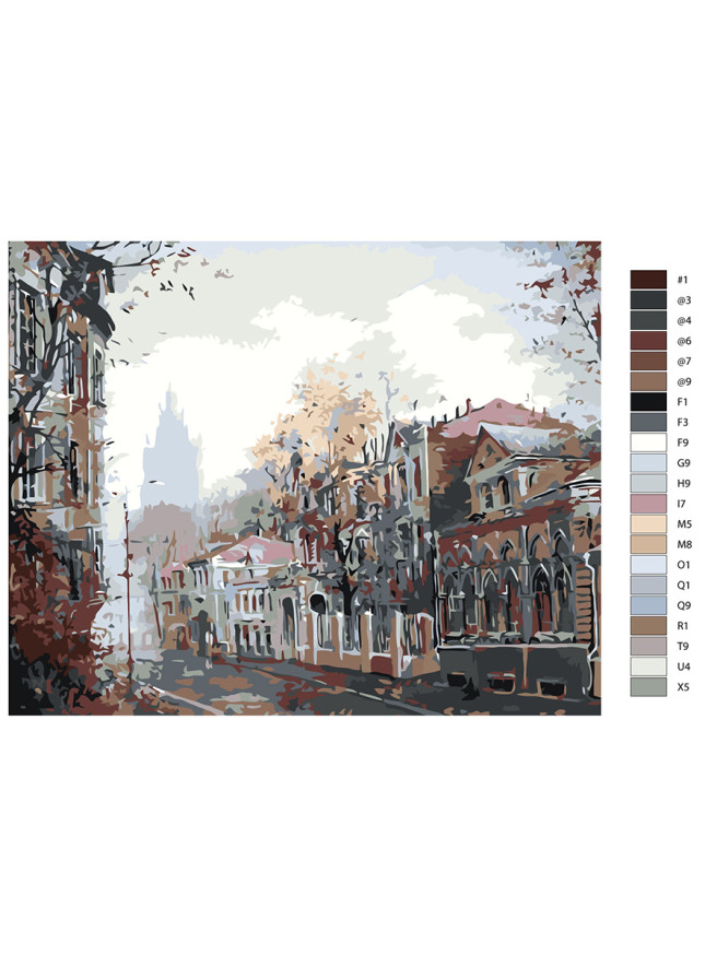 Raqamlar bo&amp;#039;yicha rasm &amp;quot;Kuzda shahar&amp;quot;