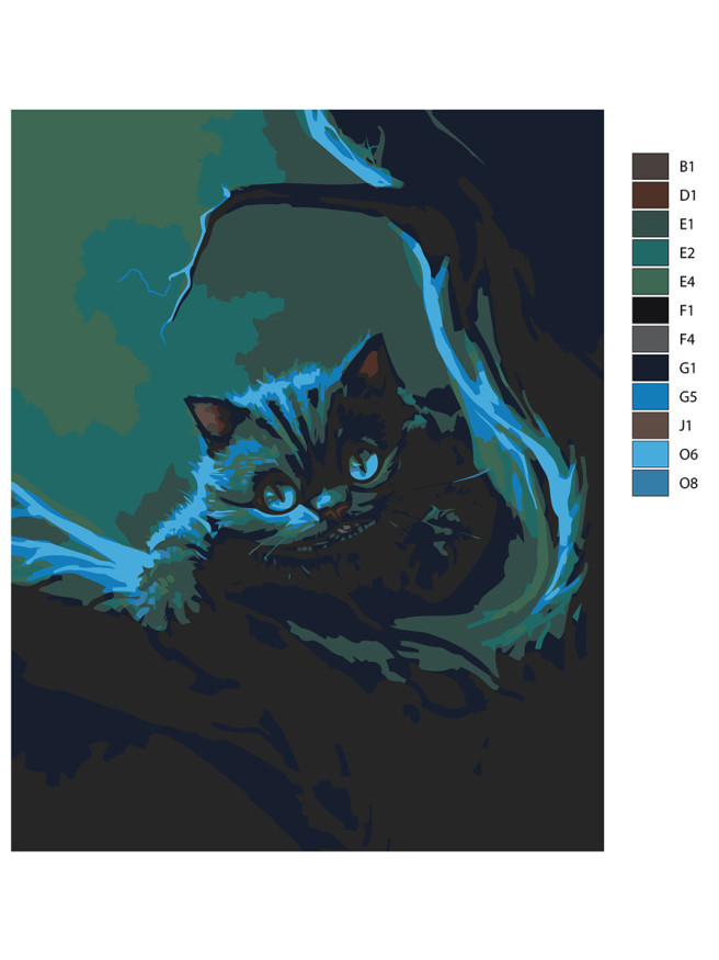 Raqamlar bo&amp;#039;yicha rasm &amp;quot;Daraxt ustidagi mushuk&amp;quot;