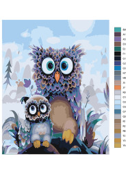 Raqamlar bo'yicha rasm "Ikki boyqush"