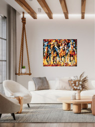 Raqamlar bo'yicha rasm "Ot poygasi"