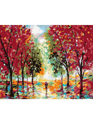 Raqamlar bo&#039;yicha rasm &quot;Rangli o&#039;rmon&quot;