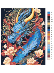 Raqamlar bo&#039;yicha rasm &quot;Gullar bilan ajdaho&quot;