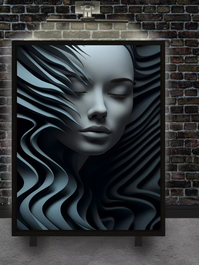 Holstga bosilgan poster &amp;quot;Shakllar to‘lqinidan o‘tgan uyqu&amp;quot;