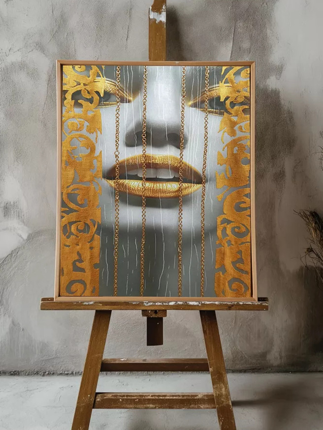 Holstga bosilgan poster &amp;quot;Tilla lablar pardalar ortida&amp;quot;