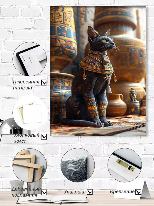 Постер на холсте &amp;quot;Египетская богиня в облике кошки&amp;quot;