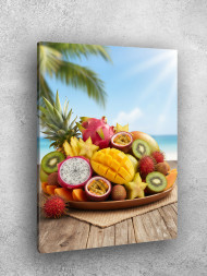Постер на холсте &amp;quot;Тропические фрукты на побережье&amp;quot;