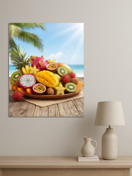 Постер на холсте &amp;quot;Тропические фрукты на побережье&amp;quot;