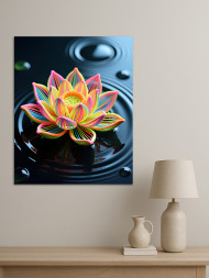 Holstga bosilgan poster &quot;Yorqin lotus suv ustida&quot;