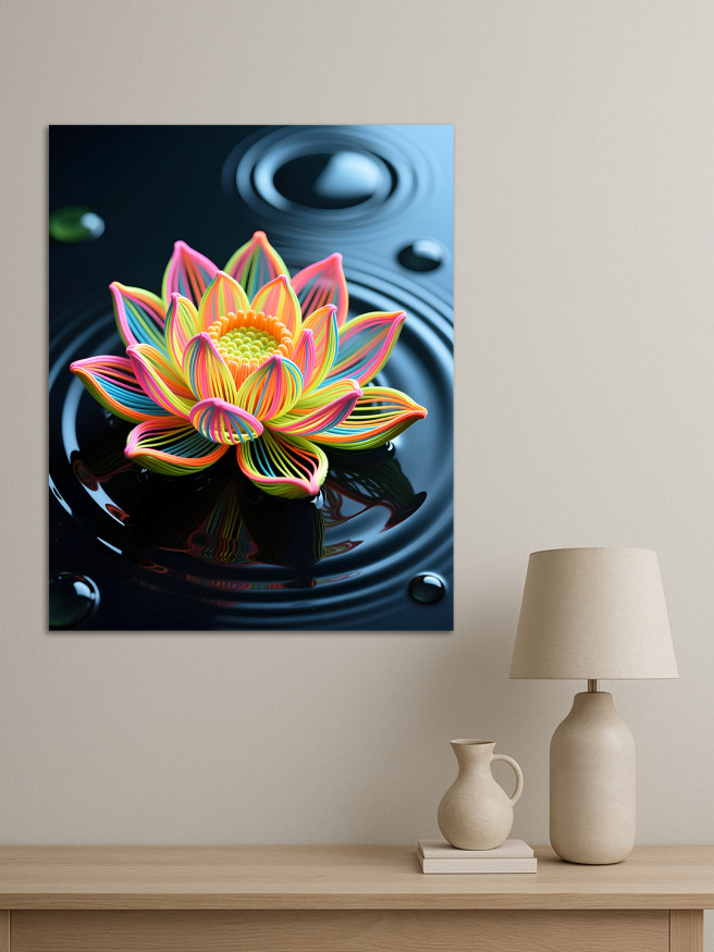 Holstga bosilgan poster &amp;quot;Yorqin lotus suv ustida&amp;quot;