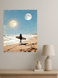 Постер на холсте &amp;quot;Сёрфер на берегу двух лун&amp;quot;