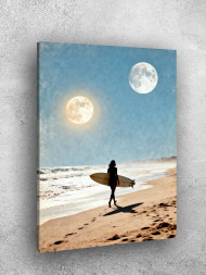 Постер на холсте &amp;quot;Сёрфер на берегу двух лун&amp;quot;