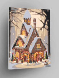 Raqamlar bo'yicha rasm " Qorda uy"