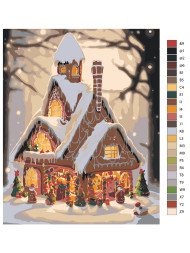 Raqamlar bo'yicha rasm " Qorda uy"