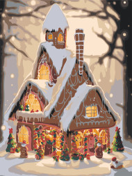 Raqamlar bo'yicha rasm " Qorda uy"