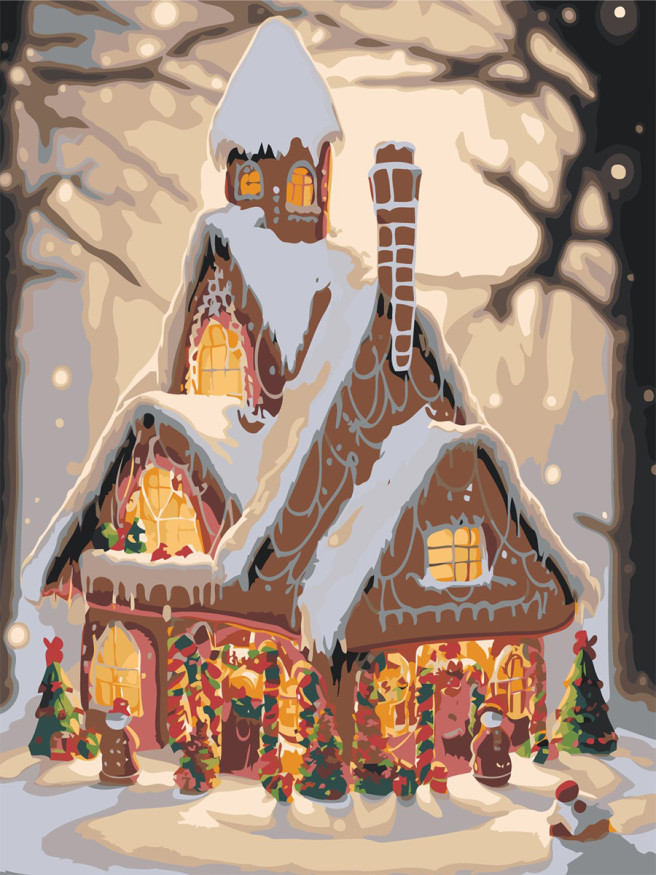 Raqamlar bo&amp;#039;yicha rasm &amp;quot; Qorda uy&amp;quot;