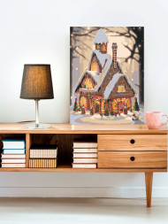 Raqamlar bo'yicha rasm " Qorda uy"