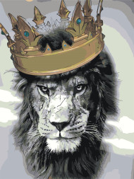 Raqamlar bo'yicha rasm "Toj bilan sher"