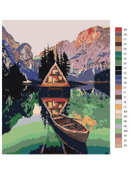 Картина по номерам &amp;quot;Лодка у гор&amp;quot;