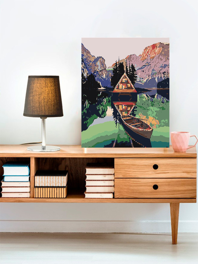 Raqamlar bo&amp;#039;yicha rasm &amp;quot;Tog&amp;#039;lar yaqinidagi qayiq&amp;quot;