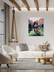 Картина по номерам &amp;quot;Лодка у гор&amp;quot;