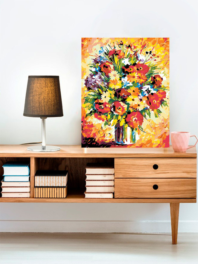 Raqamlar bo&amp;#039;yicha rasm &amp;quot;Gullar bilan vaza&amp;quot;