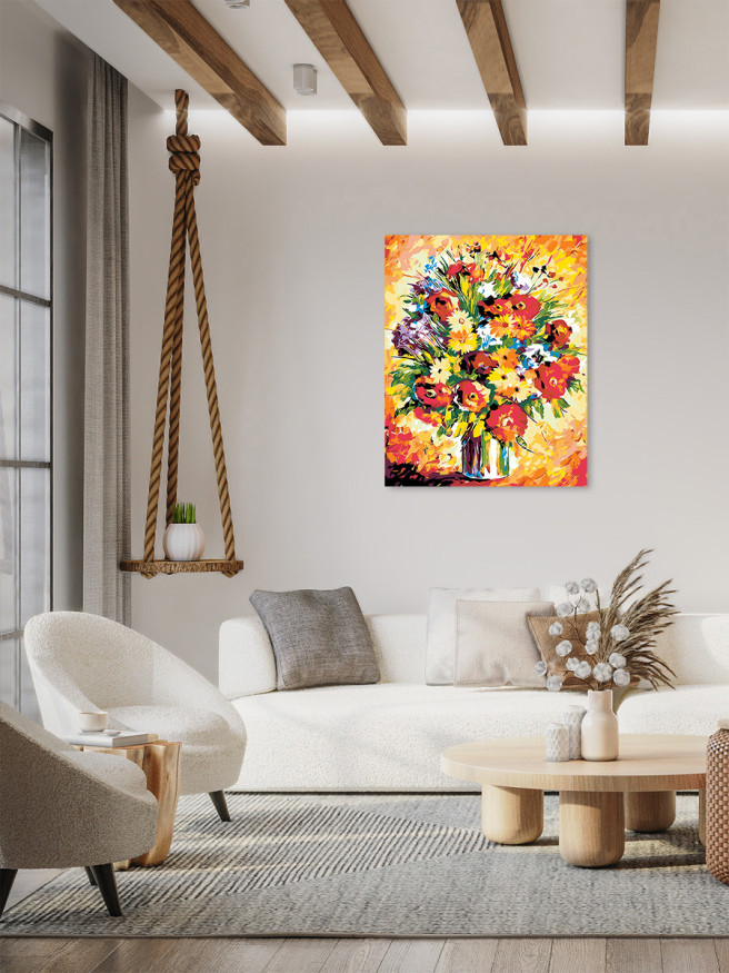 Raqamlar bo&amp;#039;yicha rasm &amp;quot;Gullar bilan vaza&amp;quot;