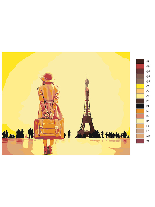 Картина по номерам &amp;quot;Девушка у Эйфелевой башни&amp;quot;