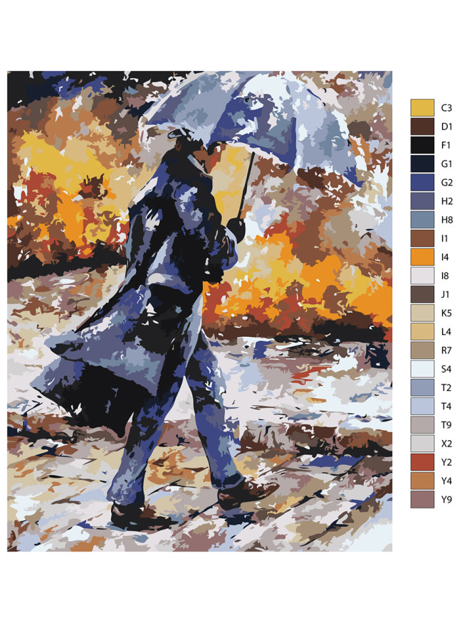 Картина по номерам &amp;quot;Мужчина с зонтом&amp;quot;