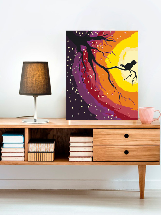 Картина по номерам &amp;quot;Птичка на ветке&amp;quot;