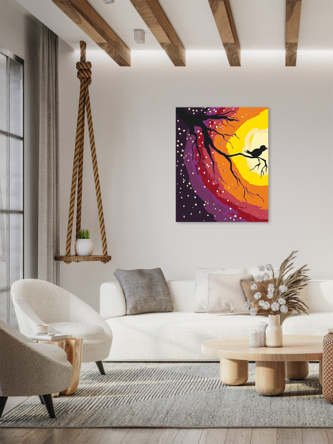 Картина по номерам &amp;quot;Птичка на ветке&amp;quot;